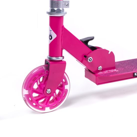 Koloběžka Scudoo Teeno Pro se svítícími kolečky - růžová