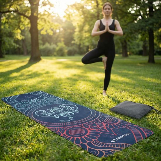 Prémiová semišová podložka na jogu Sportago 185x68x0,15 cm - Slonja Múdrosť