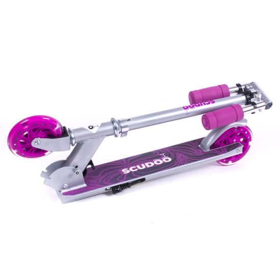 Koloběžka Scudoo Teeno Pro se svítícími kolečky - fialová