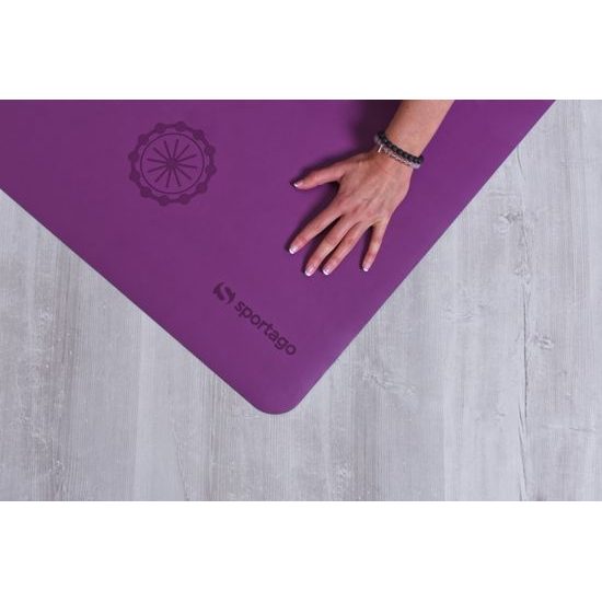 Gumová jóga podložka Sportago Indira 183x66 cm - fialová