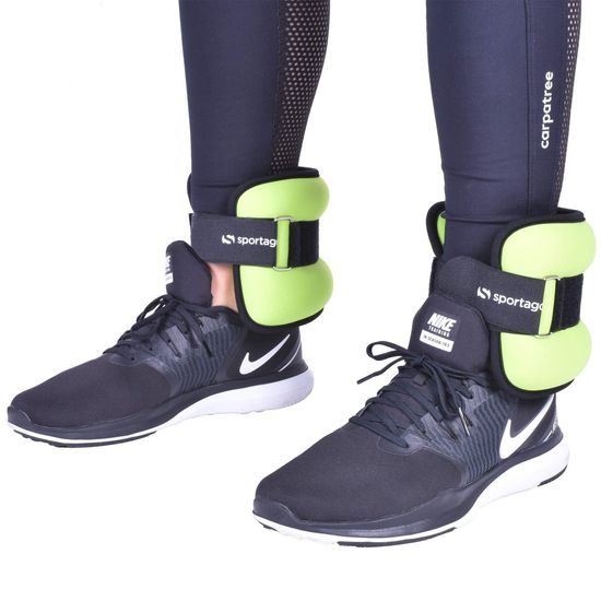 Sportago neoprénová záťaž na zápästie/členok 2 x 1 kg - zelená
