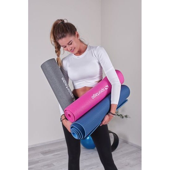 Podložka na cvičenie Sportago TPE Yoga dvouvrstvá 173x61x0,6 cm Modrá