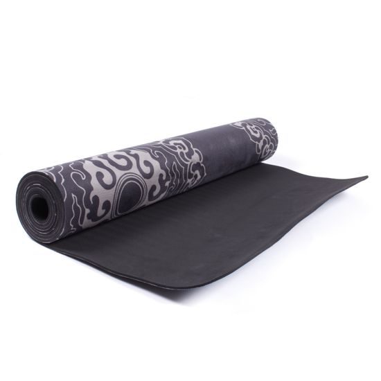 Designová TPE podložka na jógu Sportago s mikrovláknem 183x61 cm - šedá