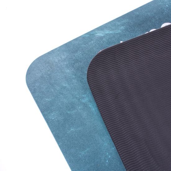 Designová TPE podložka na jógu Sportago s mikrovláknem 183x61 cm - pacific