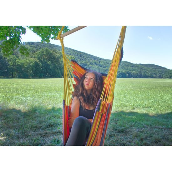 Sportago Playa závesné hojdacie kreslo, do 120 kg, žltá/oranžová