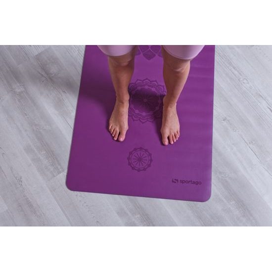 Gumová jóga podložka Sportago Indira 183x66 cm - fialová