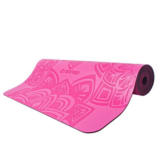 Gumová joga podložka Sportago Šánti 183x66x0,3cm - růžová