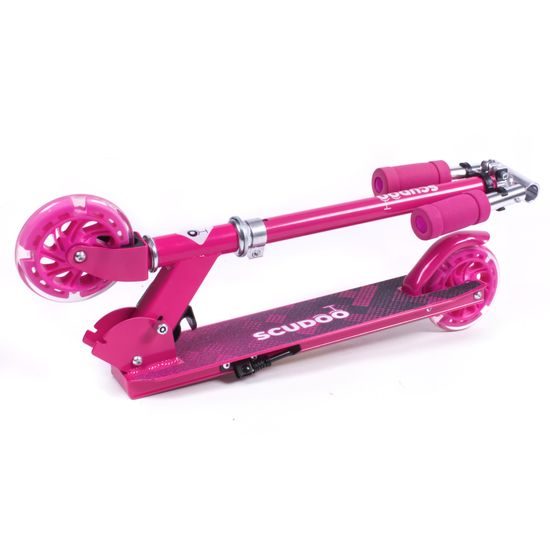Koloběžka Scudoo Teeno Pro se svítícími kolečky - růžová