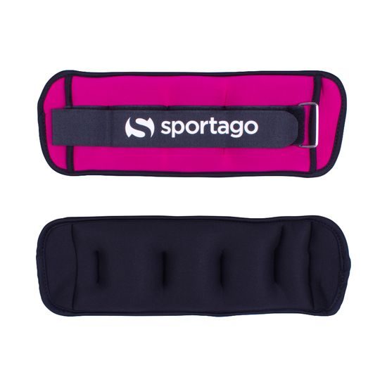 Sportago neoprénová zátěž na zápěstí/kotník 2 x 1 kg - růžová