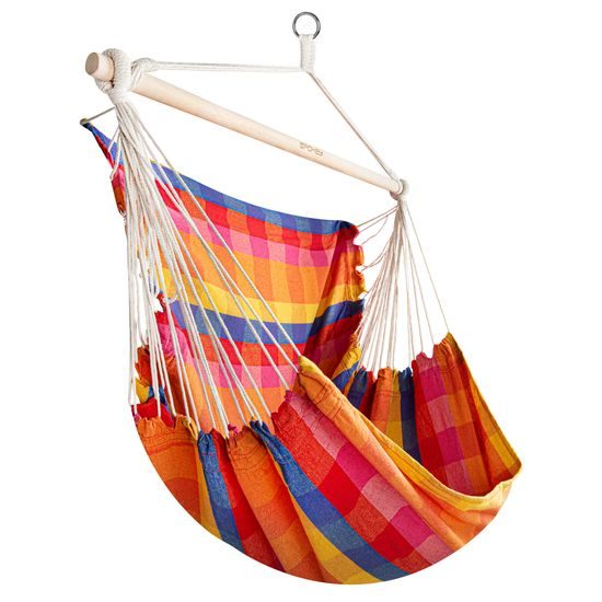 Spokey BENCH DELUXE KÁRO farebná Hojdacia sieť - sedátko pre dvoch, do 160 kg