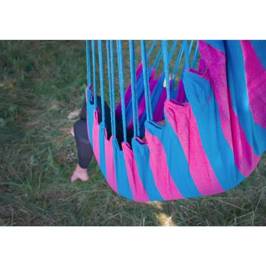 Sportago Playa závesné hojdacie kreslo, do 120 kg, modrá/fialová