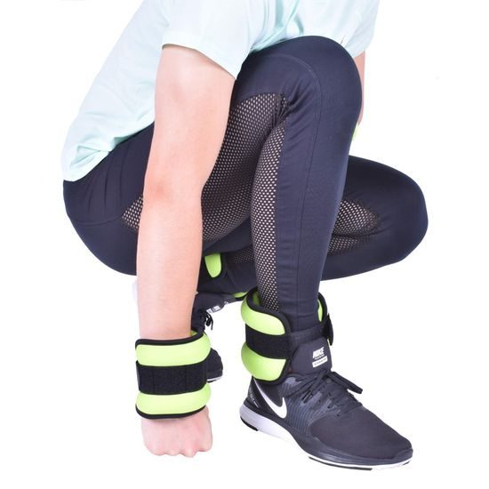 Sportago neoprénová záťaž na zápästie/členok 2 x 1 kg - zelená