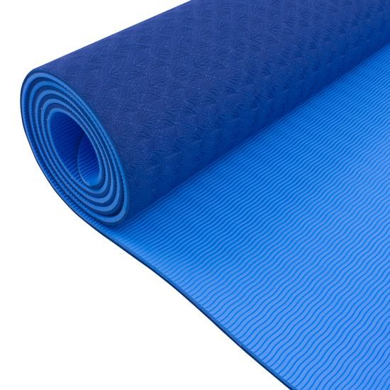 Podložka na cvičenie Sportago TPE Yoga dvouvrstvá 173x61x0,6 cm Modrá
