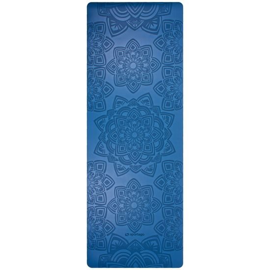 Gumová jóga podložka Sportago Šánti 183x66 cm - tmavě modrá