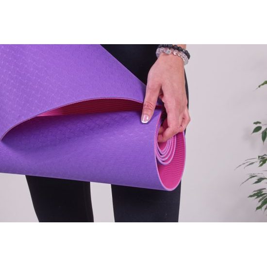 Podložka na cvičenie Sportago TPE Yoga dvouvrstvá 173x61x0,4 cm, fialová