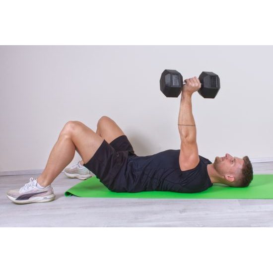 Profi šestihranná pogumovaná činka Sportago Hexagon 17,5 kg