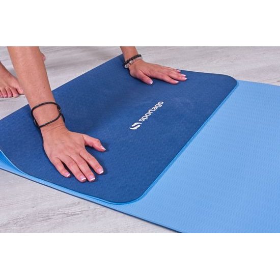 Podložka na cvičenie Sportago TPE Yoga dvouvrstvá 173x61x0,6 cm Modrá