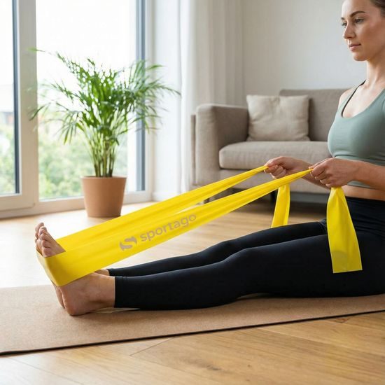 Gumový expandér Sportago Band Light 120 cm, žltý
