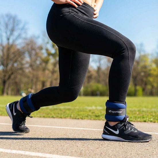 Sportago neoprénová záťaž na zápästie/členok 2 x 1 kg - modrá