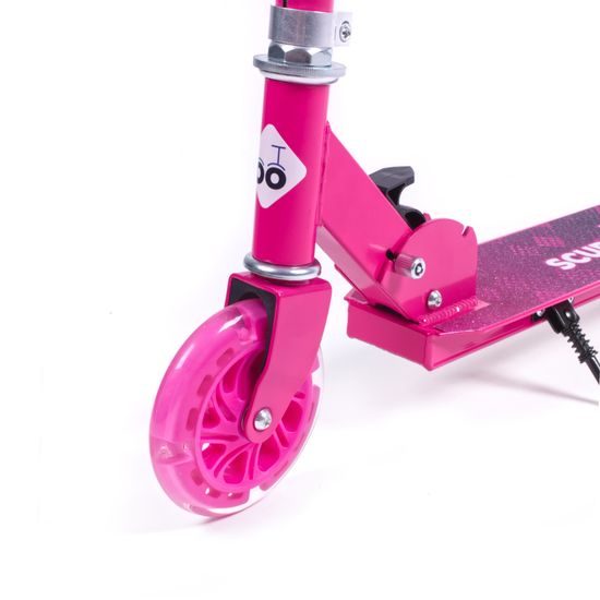 Koloběžka Scudoo Teeno Pro se svítícími kolečky - růžová