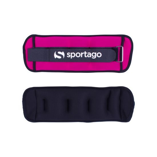Sportago neoprénová záťaž na zápästie/členok 2 x 0,5 kg - růžová