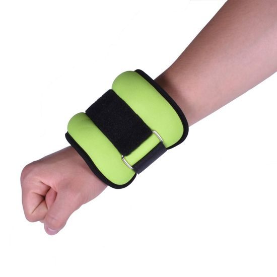 Sportago neoprénová záťaž na zápästie/členok 2 x 0,5 kg - zelená