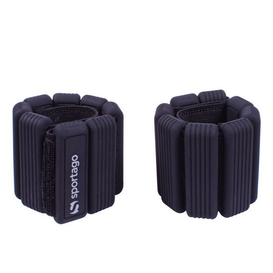 Sportago Fity Groove silikónové závažie na členky 2x0,5 kg, čierne