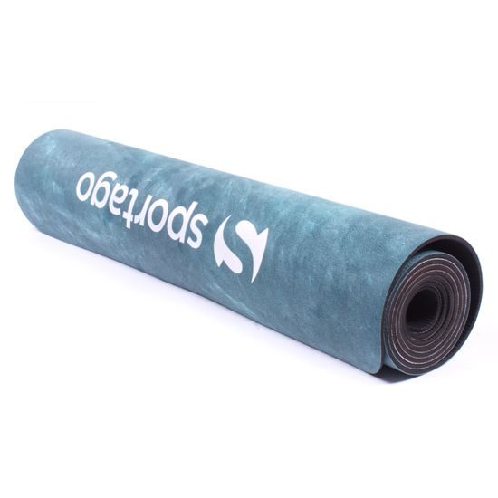 Designová TPE podložka na jógu Sportago s mikrovláknem 183x61 cm - pacific