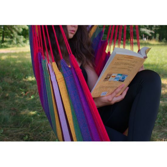 Sportage Playa závesné hojdacie kreslo, do 120 kg, farebné pruhy