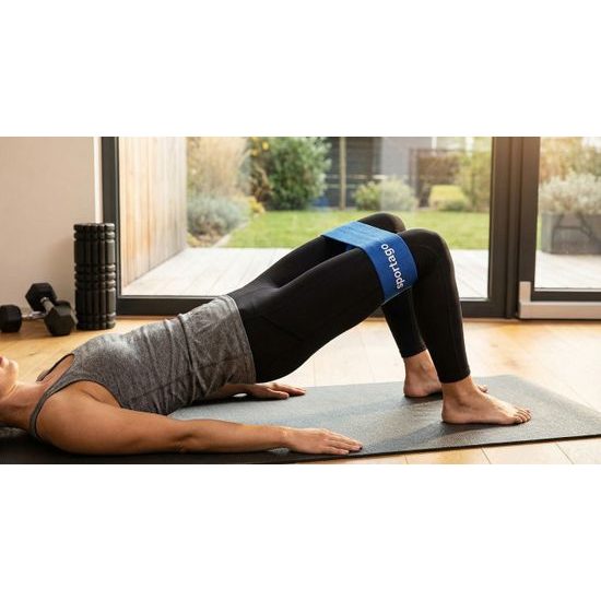 Gumový pás Sportago Stretch Medium 25 cm, modrý