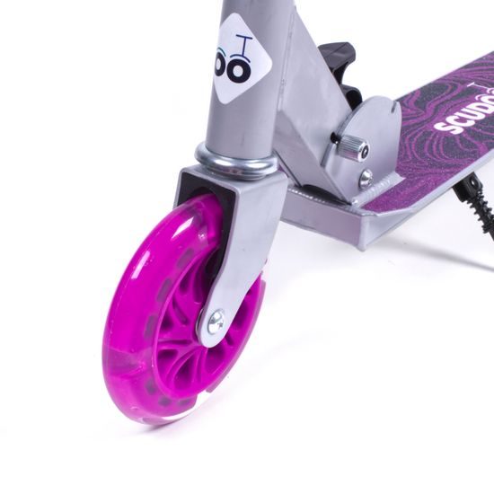 Koloběžka Scudoo Teeno Pro se svítícími kolečky - fialová
