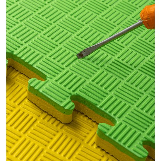 Sportago Tatami Taekwondo podložka 100x100cm žlutá-zelená