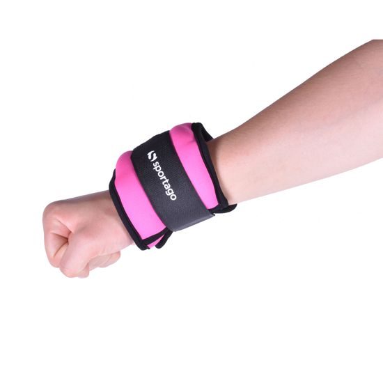 Sportago neoprénová záťaž na zápästie/členok 2 x 0,5 kg - růžová