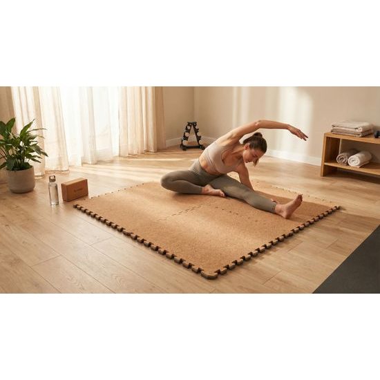 Korková puzzle podložka Sportago Easy-Lock 60x60 cm 4 ks