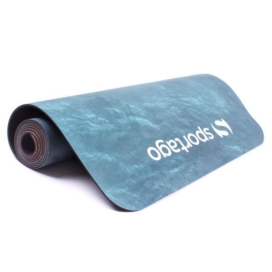 Designová TPE podložka na jógu Sportago s mikrovláknem 183x61 cm - pacific