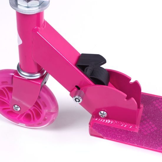 Koloběžka Scudoo Teeno Pro se svítícími kolečky - růžová
