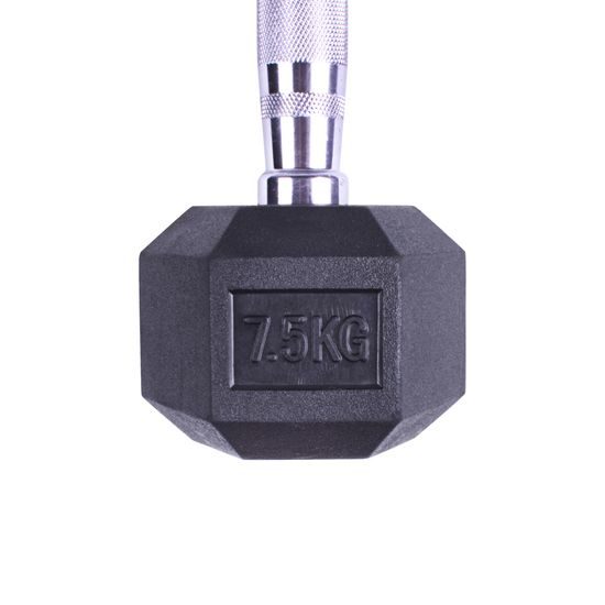 Profi šesťhranná pogumovaná činka Sportago Hexagon 7,5 kg