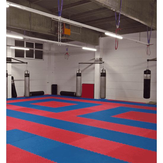 Sportago Tatami Taekwondo podložka 100x100cm červeno-modrá