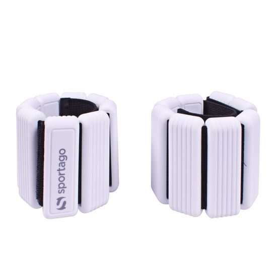 Sportago Fity Groove silikónové závažie na členky 2x0,5 kg, biele