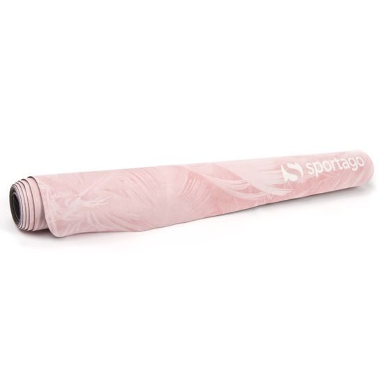 Prémiová semišová podložka na jogu Sportago 185x68x0,15 cm - Plameniaková Láska