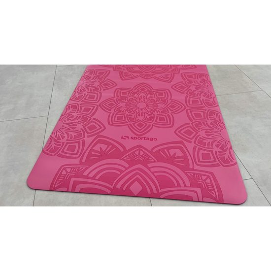 Gumová joga podložka Sportago Šánti 183x66x0,3cm - růžová