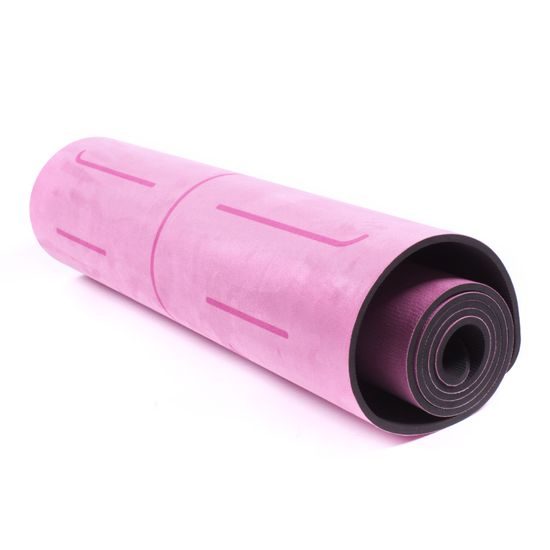 Designová TPE podložka na jógu Sportago s mikrovláknem 183x61 cm - růžová mandala
