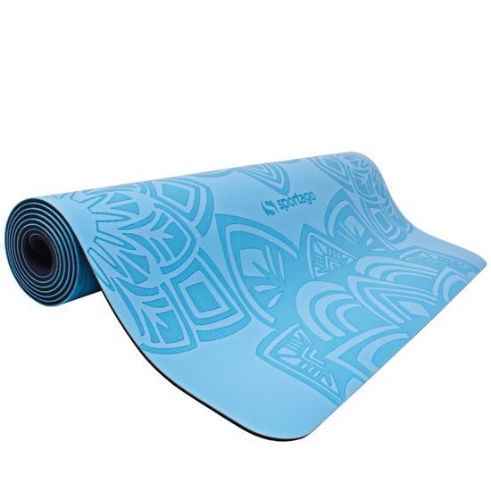 Gumová jóga podložka Sportago Šánti 183x66 cm - světle modrá