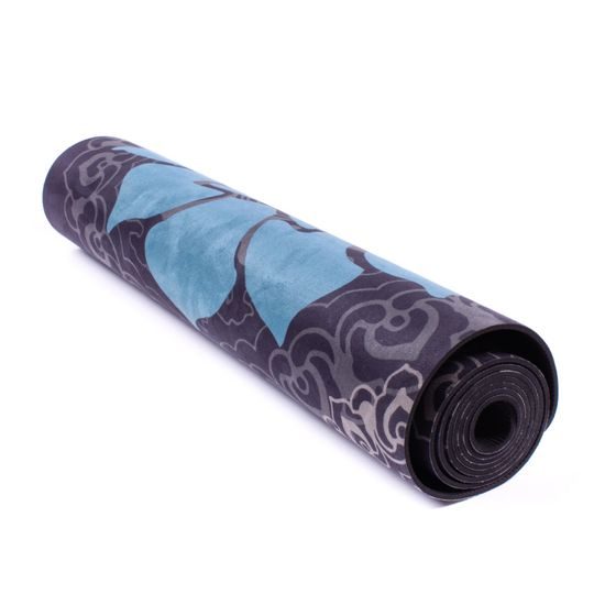 Designová TPE podložka na jógu Sportago s mikrovláknem 183x61 cm - šedá