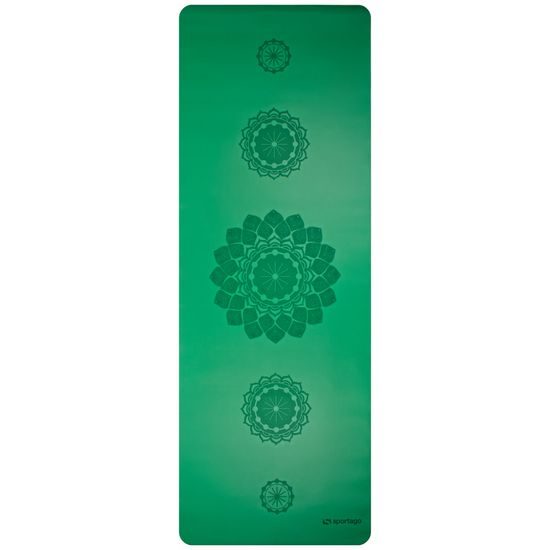 Gumová jóga podložka Sportago Indira 183x66x0,3cm - zelená