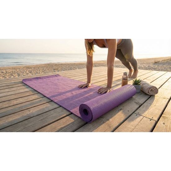 Sportago Yoga Linen podložka fialová