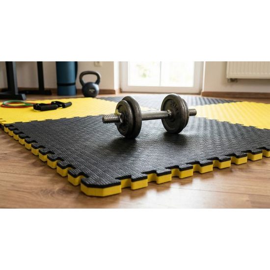 Sportago Tatami Taekwondo podložka 100x100cm čierno-žltá