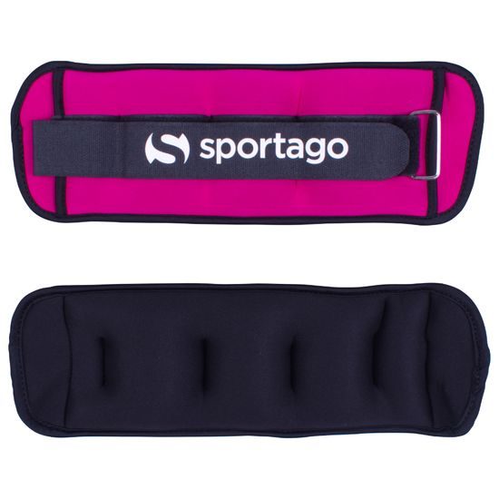 Sportago neoprénová zátěž na zápěstí/kotník 2 x 2 kg - růžová