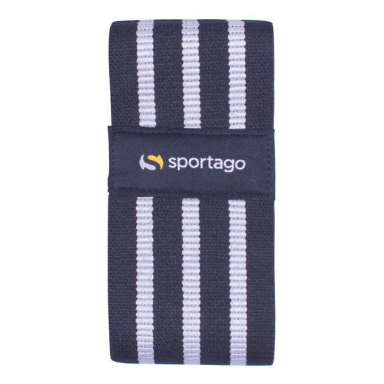 Látková odporová guma Sportago 36x8cm - M - odpor do 72,5kg, čierno-sivá