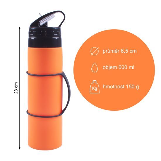 Skladacia silikónová fľaša Sportago Warren